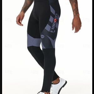 Black and Gray Cycling Tights